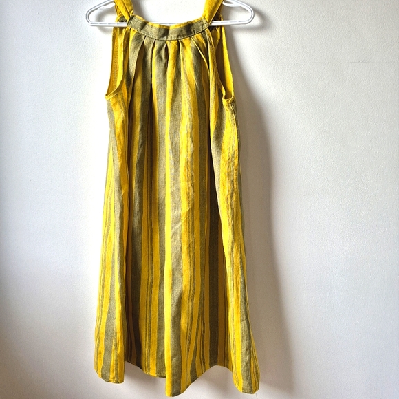 Bellambia Dresses & Skirts - Bellambia Linen Striped Dress  Italian Yellow & Gray | Plus Size 1X Sleeveless